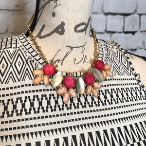 Pink Gem Statement Necklace